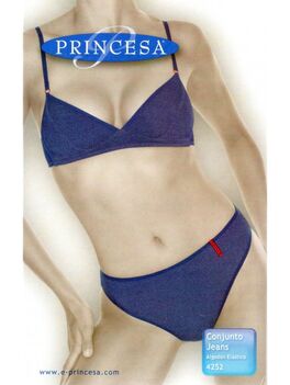 Princesa Conjunto Sujetador Sin Aro y Braga Tejano