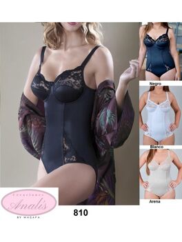 Faja Body Con Aro y Blonda Bordada. Blanco 10/110