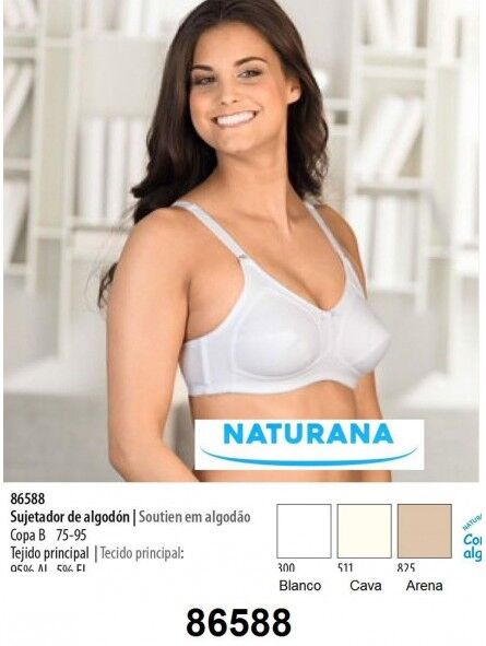 NATURANA-R SUJETADOR SIN ARO ALGODON COPA B