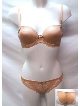 Conjunto Con Foam Copa B Poliamida Elastica Crema 100