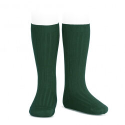 Calcetines Altos Básicos Canalé Verde Botella 2