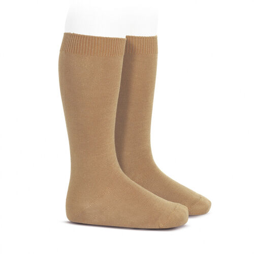 Calcetines Altos Básicos Punto Liso Granate 2