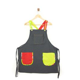 Casulla Tejana Bolsillos Rosa y Verde Talla Única