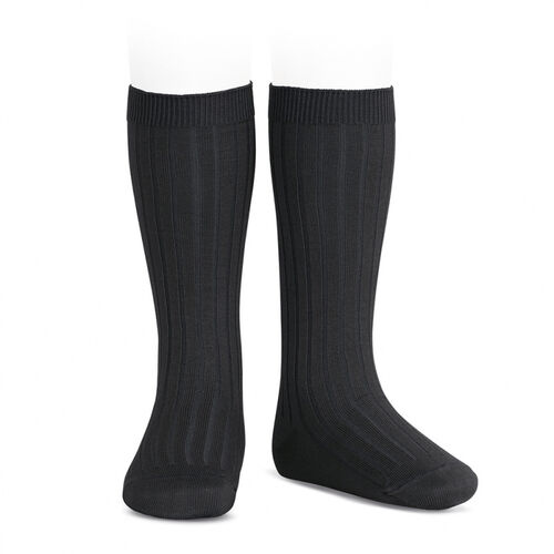 Calcetines Altos Básicos Canalé Gris Claro 2